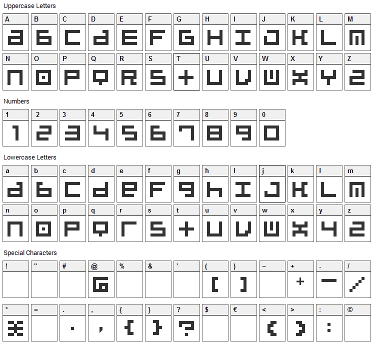 Beatbox Font Character Map