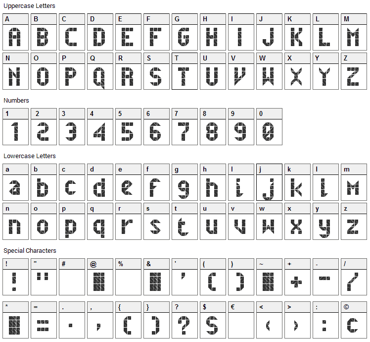 Belfast Font Character Map