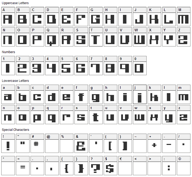 Believer Font Character Map