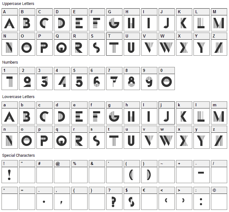 Bifur Font Character Map