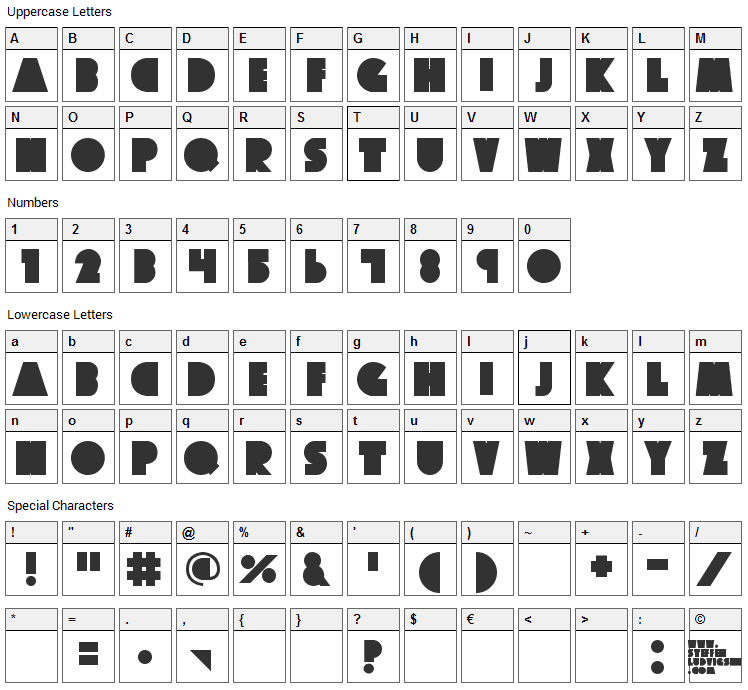 Big Fat Ugly Cow Font Character Map