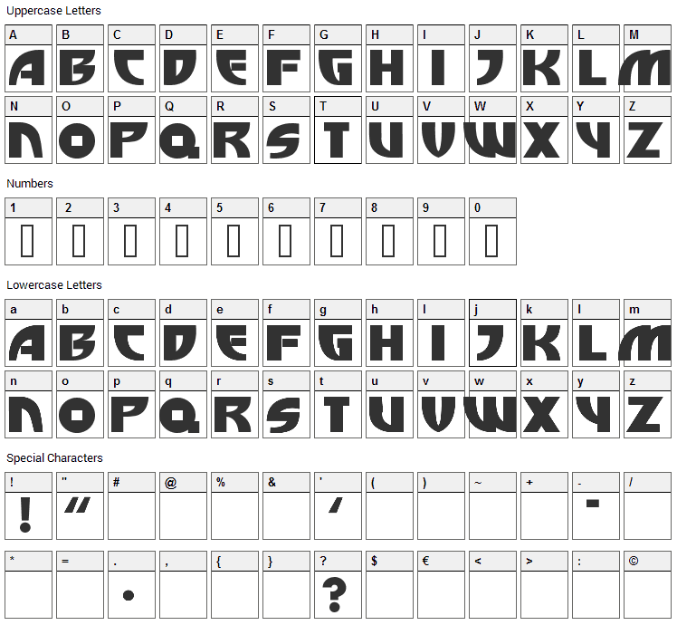 Big Hero 6 Font Character Map