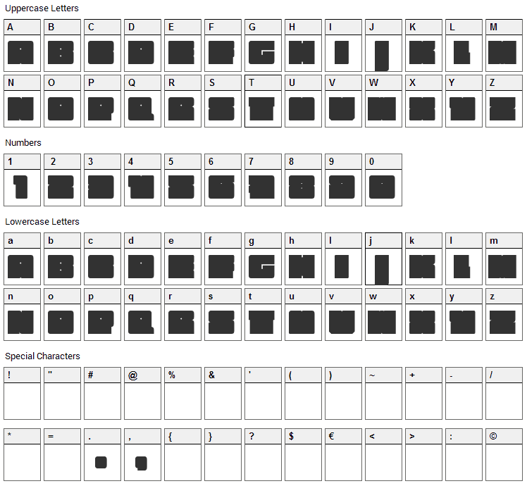 Bigger Better Faster Stronger Peter Font Character Map