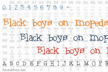 Black boys on mopeds Font