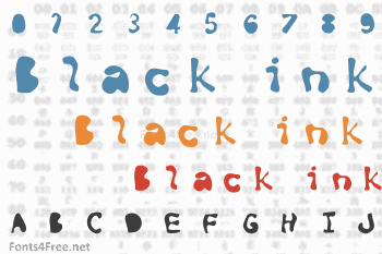 Black ink Font