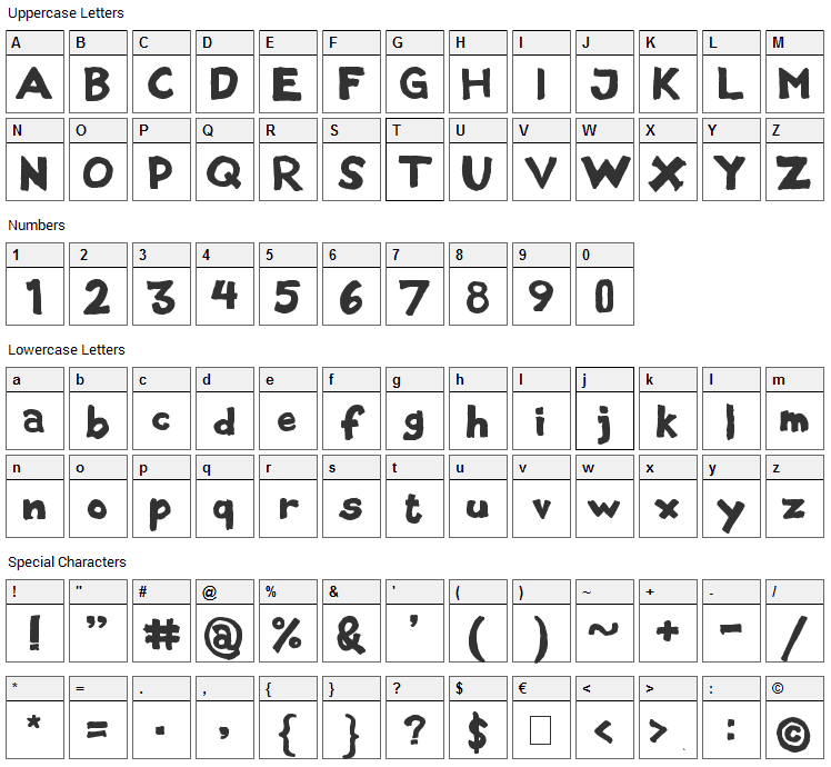 Black Metal Sans Font Character Map