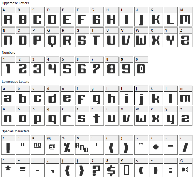 Black Wolf Font Character Map