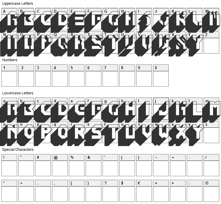 Blockbuster Font Character Map