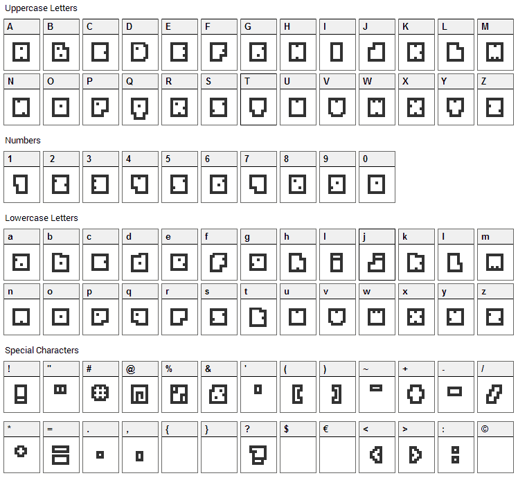 BM Biscuit Font Character Map