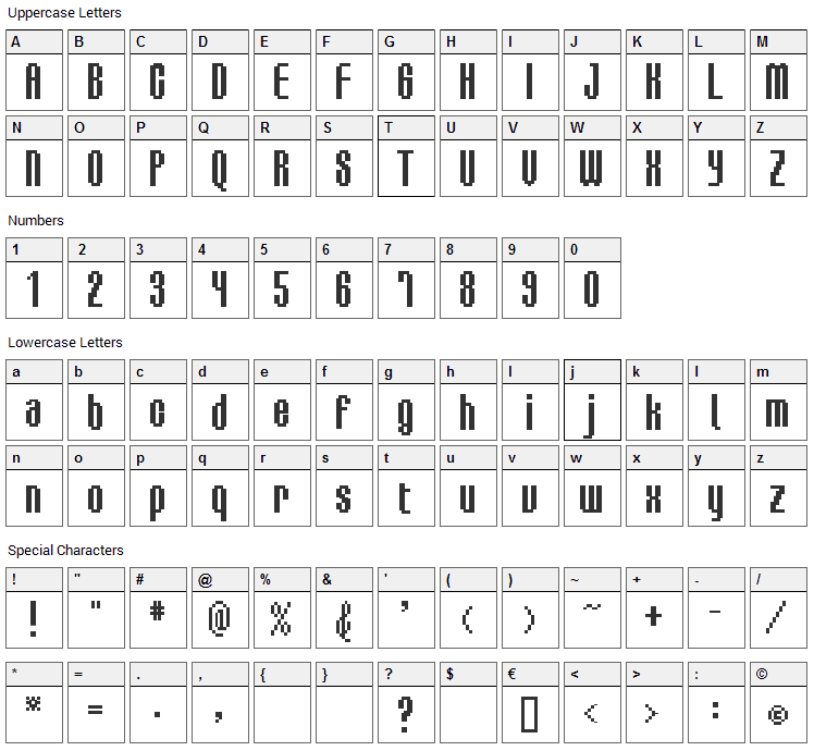 BM Delico Font Character Map