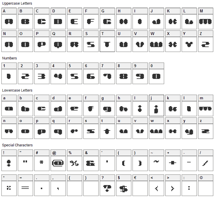BM Leaves Font Character Map