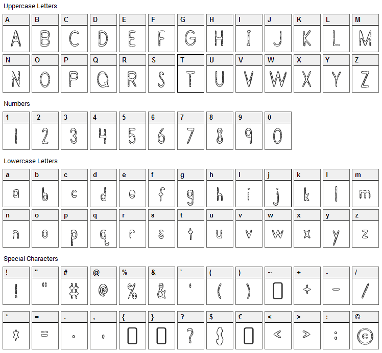 Bramalea Beauty Font Character Map