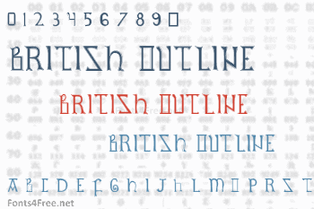 British Outline Majuscules Font