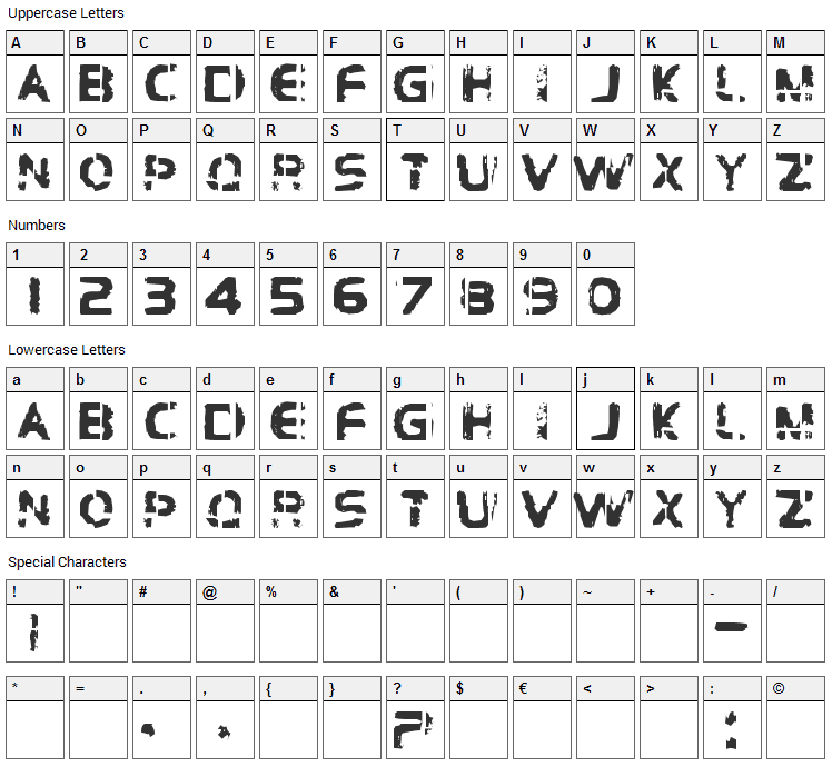 Brockelmann Font Character Map