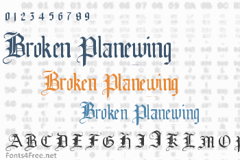 Broken Planewing Font