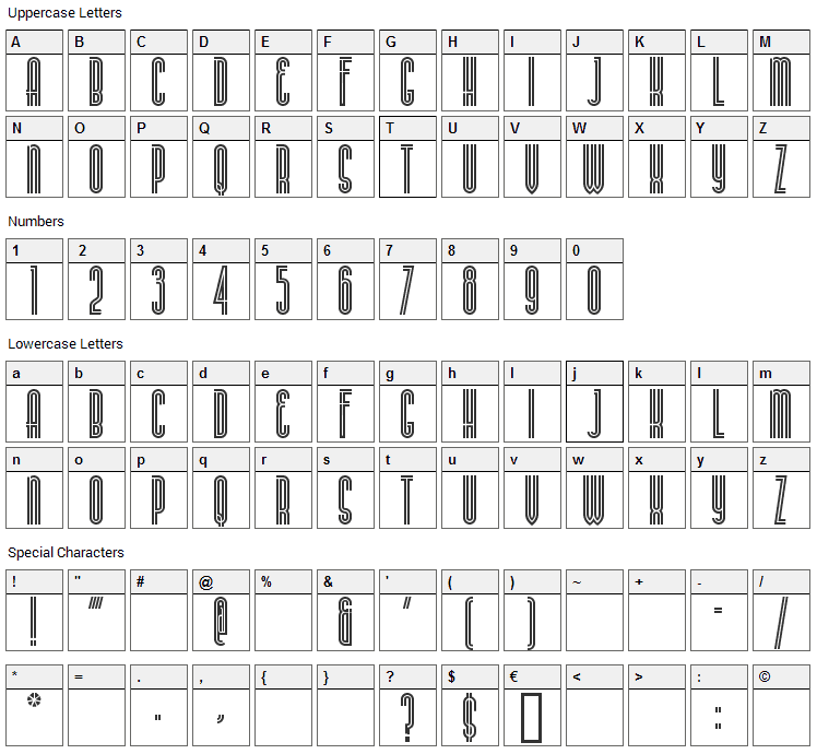 Buenos Aires Font Character Map