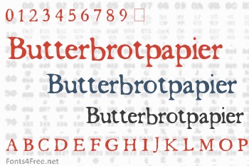 Butterbrotpapier Font