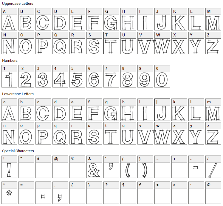 Caitlyn Font Character Map