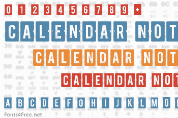 Calendar Note Font