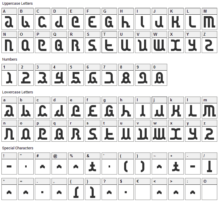 Canstop Font Character Map