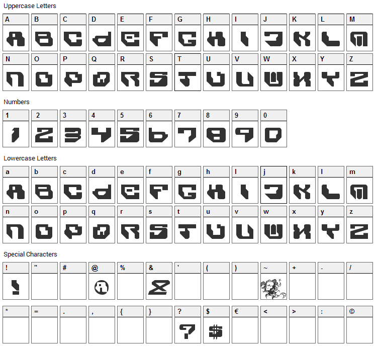 Captiv SystM RemiX Font Character Map