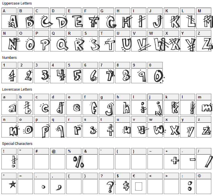 Carmen Font Character Map