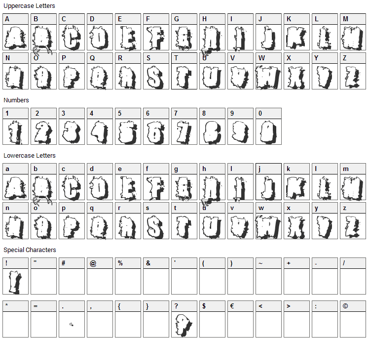 Catch 22 Font Character Map