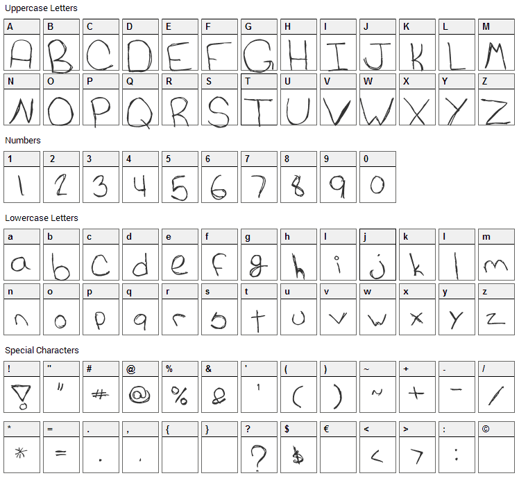 Cats Awesomely Awesome Font Character Map