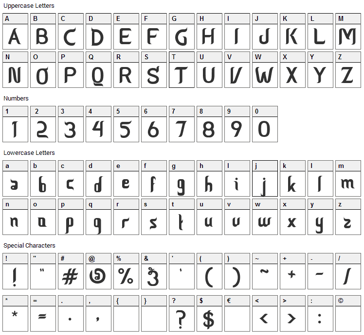 Ceria Lebaran Font Character Map