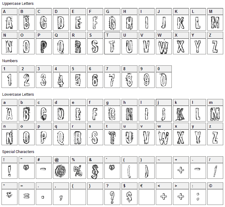 Certto Headline Font Character Map