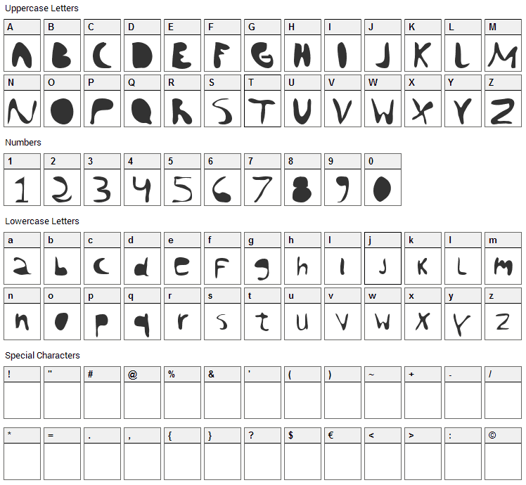 Chango Font Character Map
