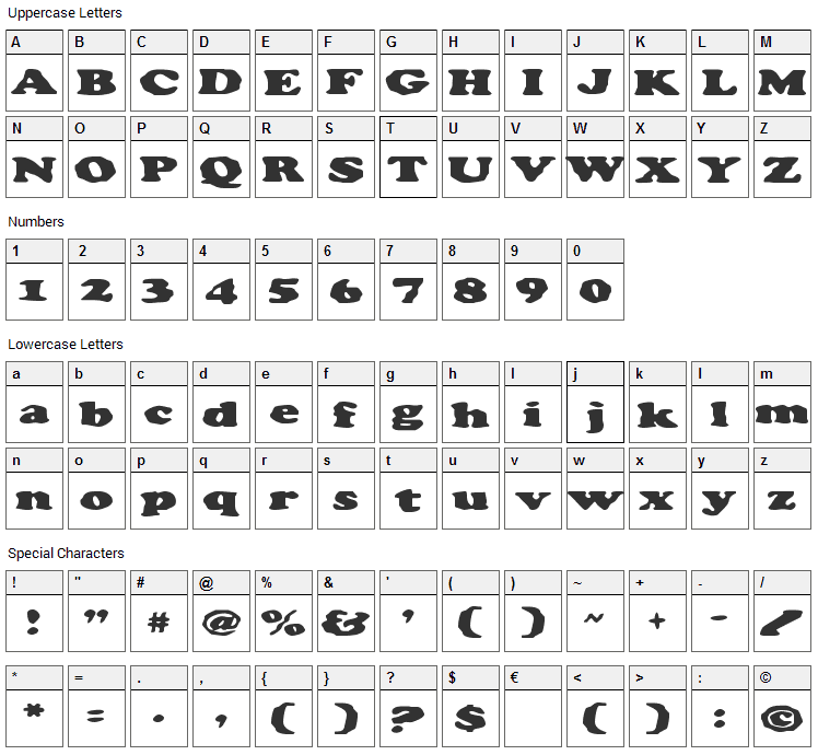 Charlemagne Font Character Map