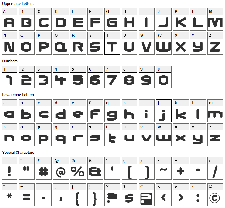 Charles in Charge Font Character Map