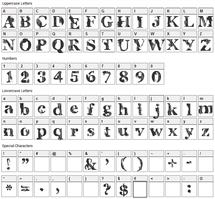 Charles S. Font Character Map