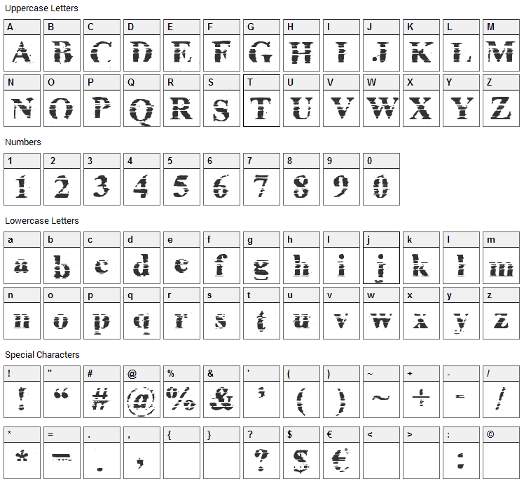 Cheap ink killed my printer Font Character Map