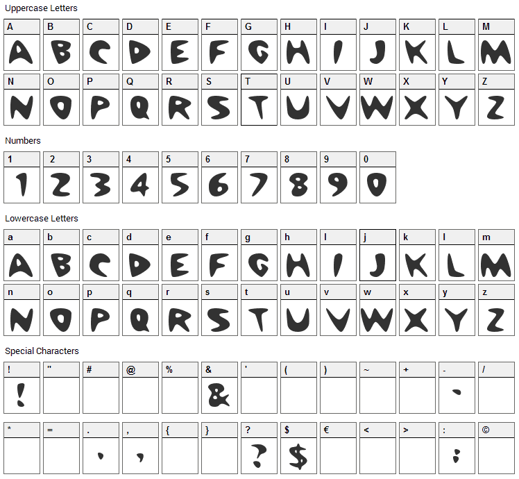 Cheap Motel Font Character Map