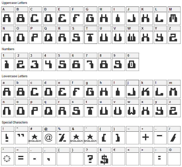 Cheek 2 Cheek Font Character Map
