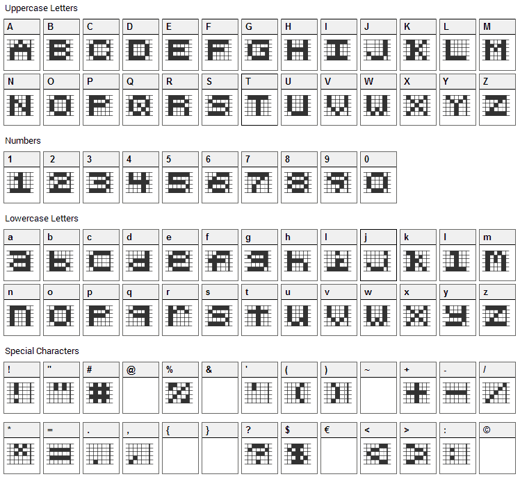 Chlorenuf Font Character Map