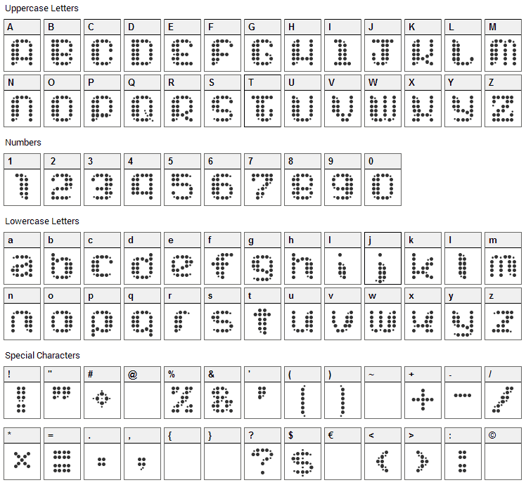 Chuck Chillout Font Character Map