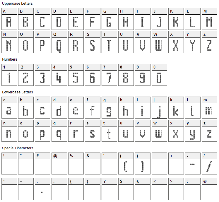 Citaro Voor Dubbele Hoogte Midden/Dubbel Font Character Map