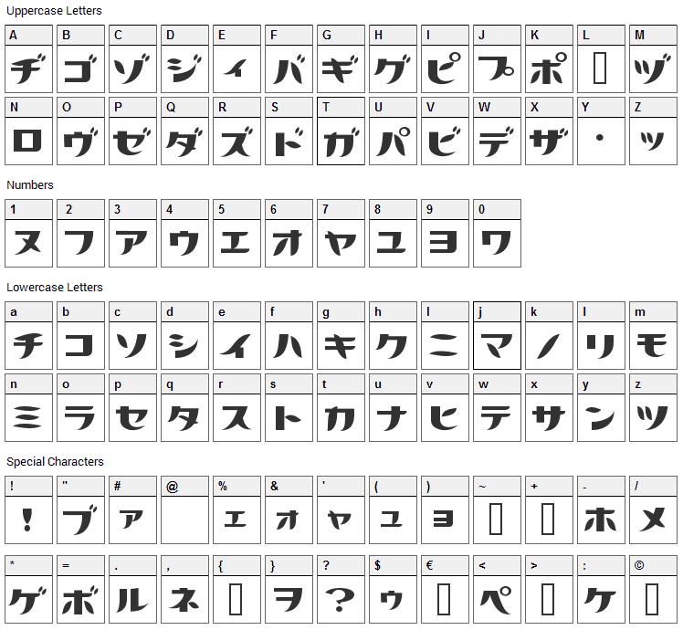 Citrus Fruits Font Character Map