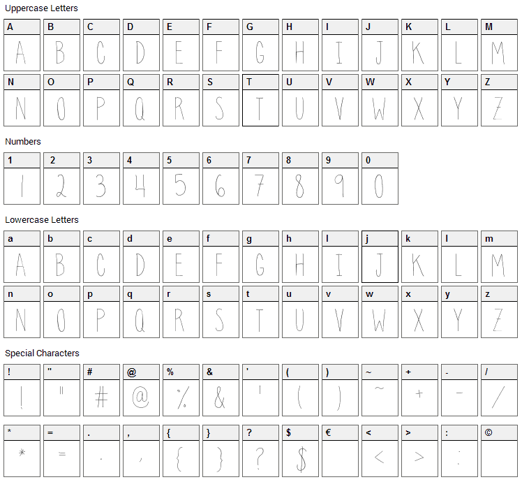 Clean up your mess Font Character Map