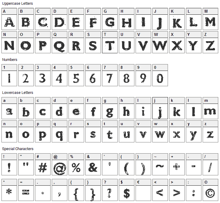 CM Destroy Font Character Map