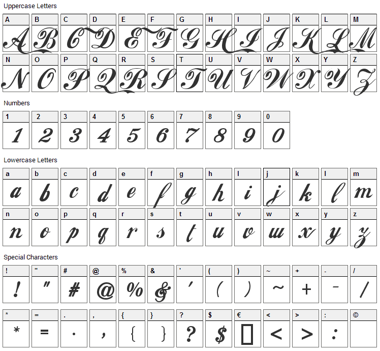 Coca Cola Font Character Map