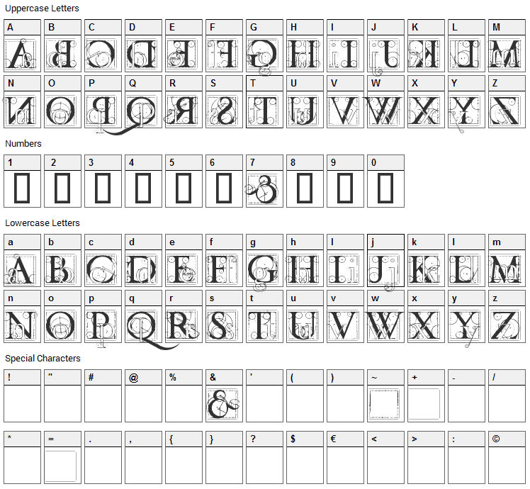 Codex Font Character Map