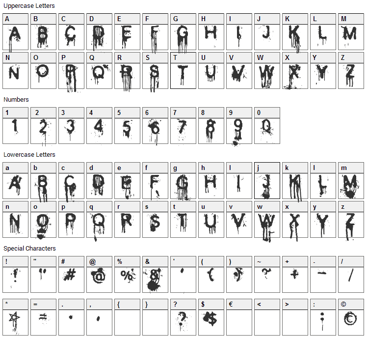 Cold Night for Alligators Font Character Map