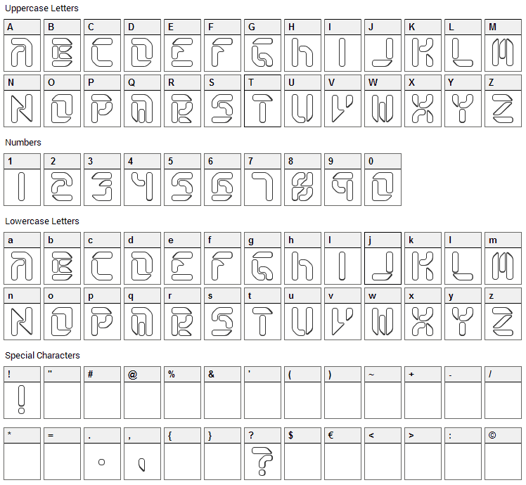 Collective Font Character Map