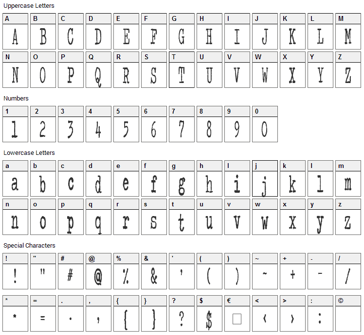 Colour me purple Font Character Map