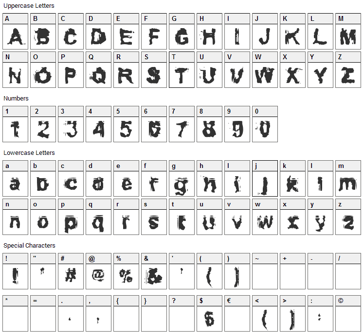 Conformyst Font Character Map