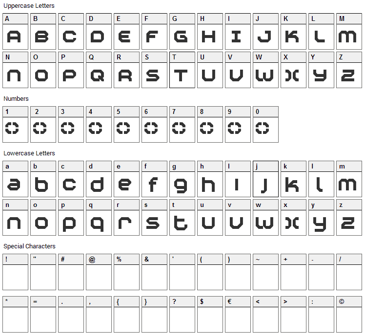 Construktiv Font Character Map